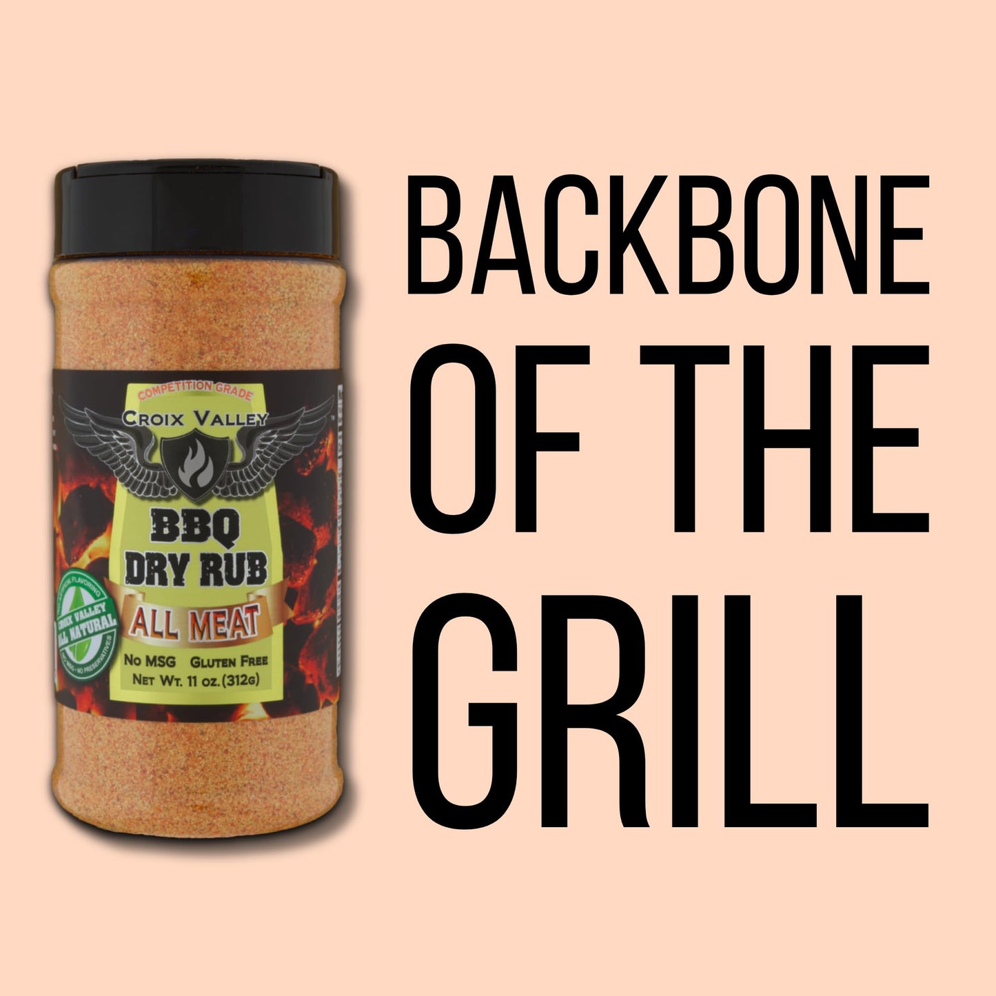 Croix Valley All Meat BBQ Dry Rub - 3 Pack (11 oz. Plastic Shaker) - Balanced Savory Blend for Any Protein - Gluten-Free, No MSG, Vegan - Versatile