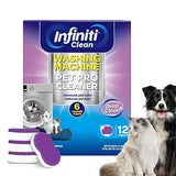 Washing Machine Cleaner Tablets 12 Pack, Formulated for Pet Owners, 8.5oz Washer Machine Cleaner Tablets, Deep Cleaning Descaler for HE, Top & Front