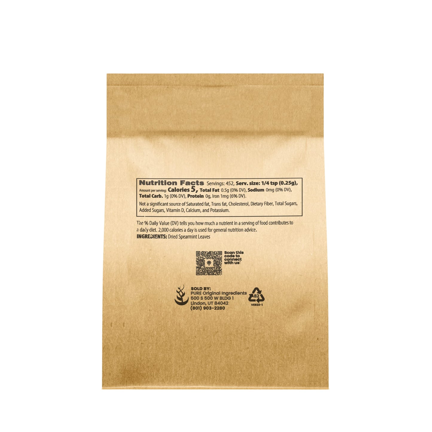 Dried Spearmint Leaves (4 oz) Fresh Flavor, Loose Leaf Tea Additive, Cool & Refreshing, Add to Tea