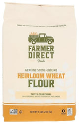 Heirloom Wheat Flour | Farmer Direct Foods | Regenerative Bread Flour | 5 LBS | Easily Digestible | Non-GMO | Made in USA | Pantry Staple | Unbleached