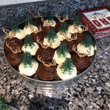 AUMIO Deer Cupcake Toppers Wooden Baby Shower Woodland Antler Cake Picks Party Decorations Wedding Hunting Boho Rustic Country Birthday Party Supplies
