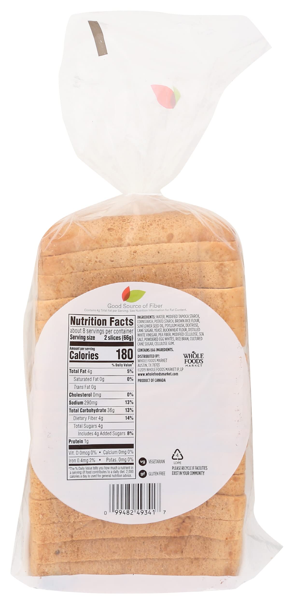 365 by WFM, Gluten Free White Bread, 20 oz, Ambient