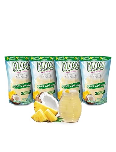 Klass Aguas Frescas Drink Mix Family Pack - Pina Colada - Powder Drink Mix, Water Drink Mix with Natural Flavors & Vitamin C, Makes 28 to 36 Quarts