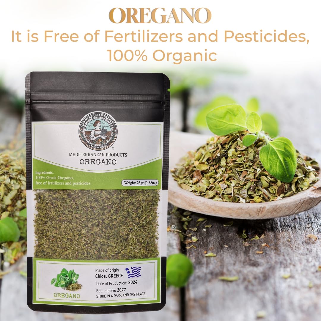 Mediterranea Products Greek Oregano - Traditionally Dried & Hand-Picked Premium Oregano Leaves - 100% Natural Dried Oregano Direct from Greek Farmers