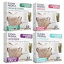 Clean People Laundry Detergent Sheets- Recyclable Packaging, Hypoallergenic, Stain Fighting, Works with All Machines including HE (128 Count, Variety