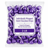 Dark Chocolate Drops, Purple Foil-Wrapped, 2 lb Bulk Bag