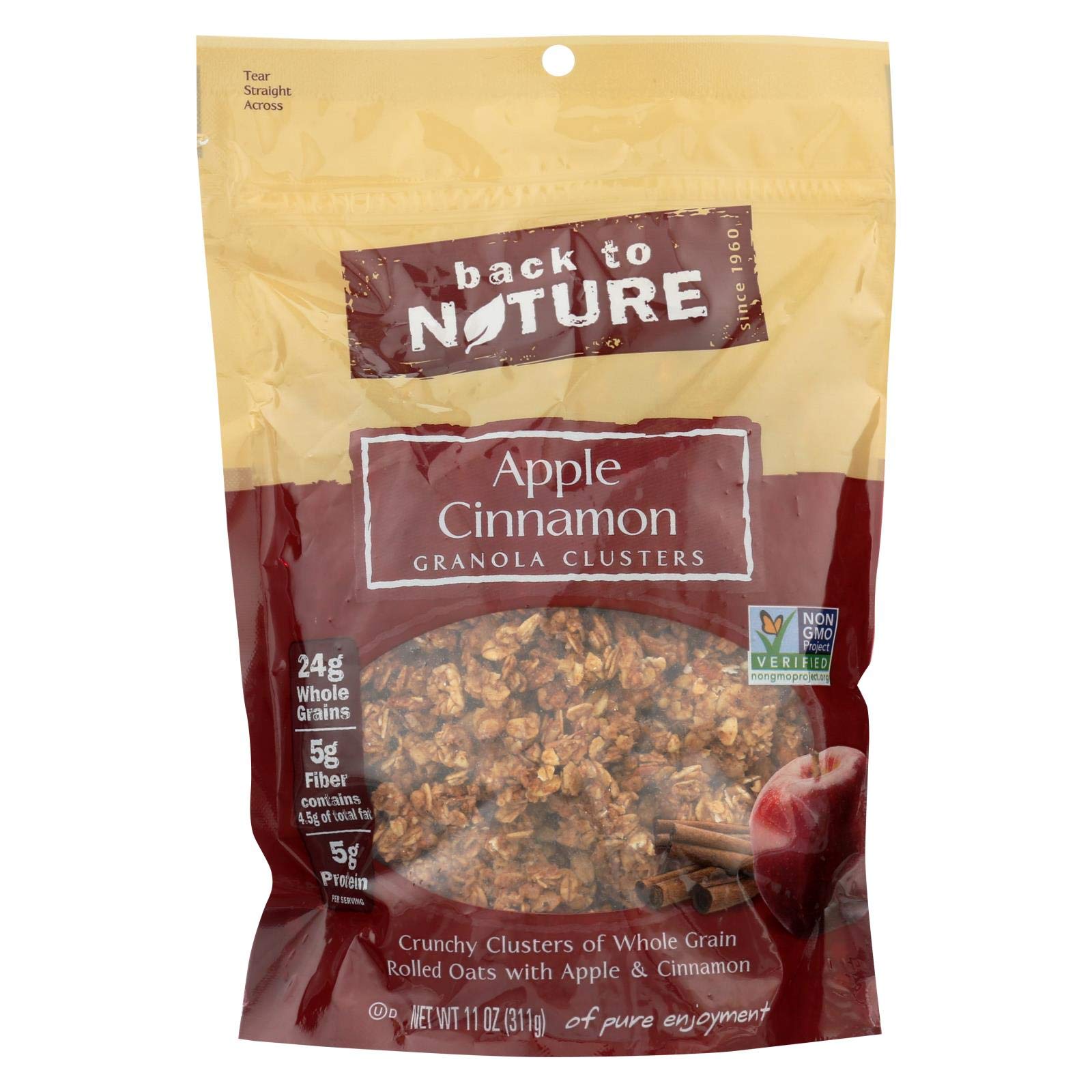 Back to Nature Apple Cinnamon Granola Clusters, 11 Ounce - 6 per case.