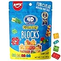 AMOS 4D Gummy Blocks - 7oz (198g) Fruit-Flavored Building Block Gummies, Fun Play Edible Candy with Real Fruit Juice, Artificial Flavor