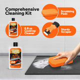 CleanCrown 3-in-1 Cooktop Cleaner Kit (8.8 Oz Cooktop Cleaner + Scrubbing Pad + Scraper), Stovetop Cleaner for Electric Top Stoves, Ceramic Cooktops