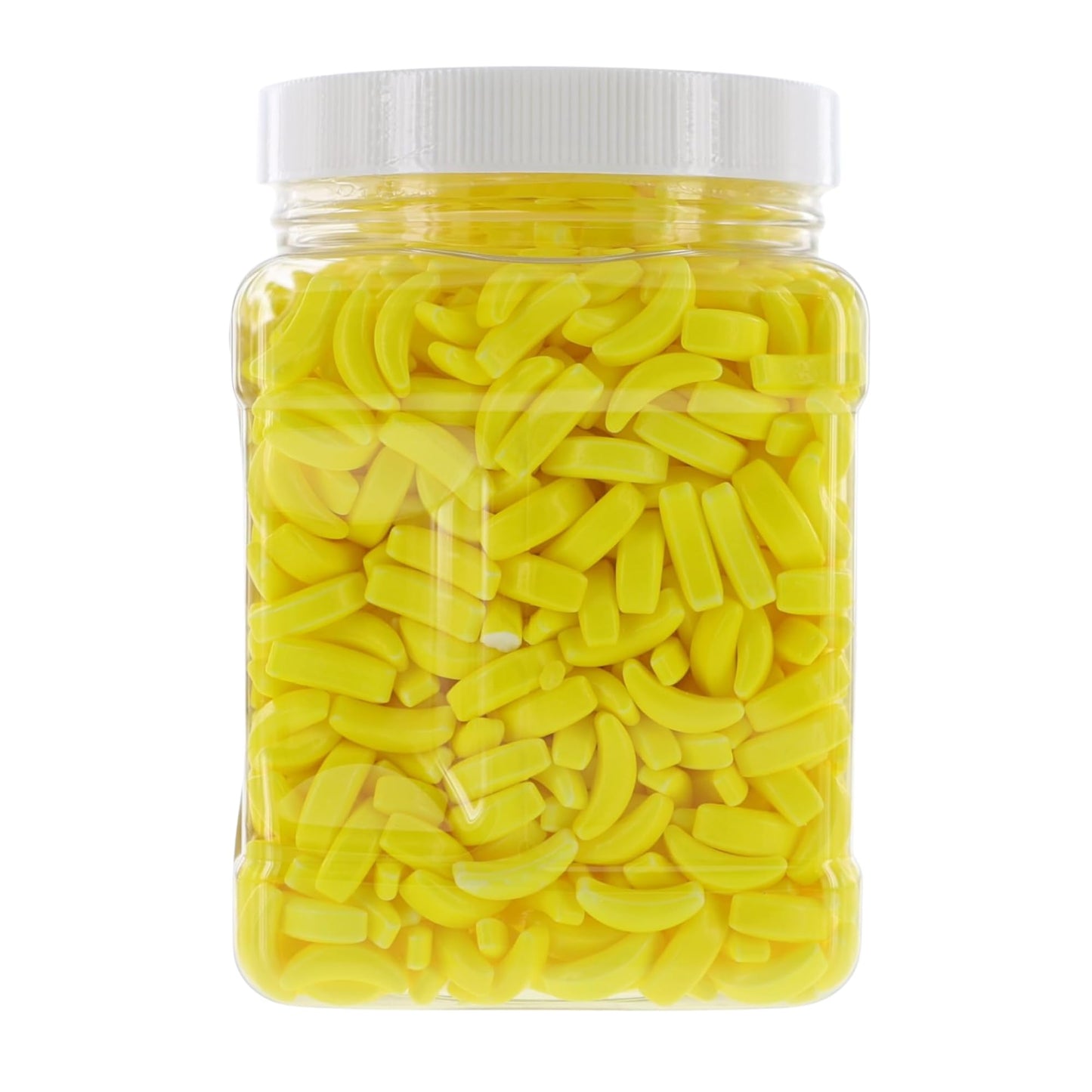 Crazy Bananas Yellow 1.75 Pound Bulk Candy - Crazy Bananas Yellow Candy in 32 FL OZ Gift Ready Reusable Square Jar