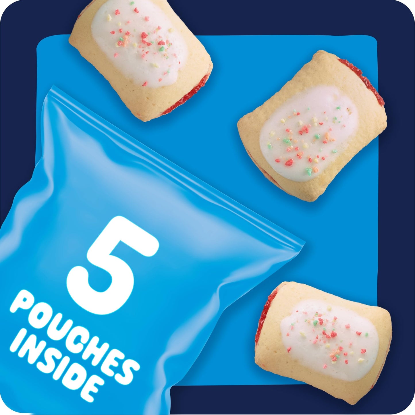 Pop-Tarts Baked Pastry Bites, Kids Snacks, School Lunch, Frosted Strawberry, 7oz Box (5 Pouches)