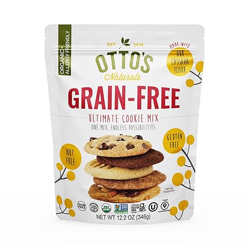 Otto's Naturals Grain-Free Ultimate Cookie Mix, 12.2 Oz., Top 9 Allergen-Free, Organic Cassava Flour, Gluten Free, Non-GMO, Vegan, Plant-Based