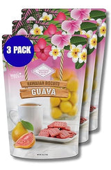 Diamond Bakery Hawaiian Guava Biscuits - Locally Made Crunchy Sweet Biscuits with Guava Flavor, 12oz, 3-Pack (Each 4oz Bag Contains 4 Servings)