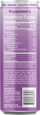 Purple Lotus Boysenberry Plant Power® Zero Sugar 160 mg, 12 Pack 12 oz Cans