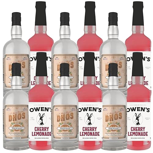 Dh?s Handcrafted Non-Alcoholic Orange 6 Pack w 6 Pack Owen’s Mixers Cherry Lemonade - Keto-Friendly, Zero Sugar, Zero Calories, Zero Proof - 750 ML
