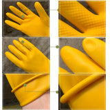 Vsootal 8 Pairs Reusable Household Cleaning Gloves, Rubber Kitchen Dishwashing Gloves,Extra Thickness, Long Sleeves, for Washing Dishes, Pet