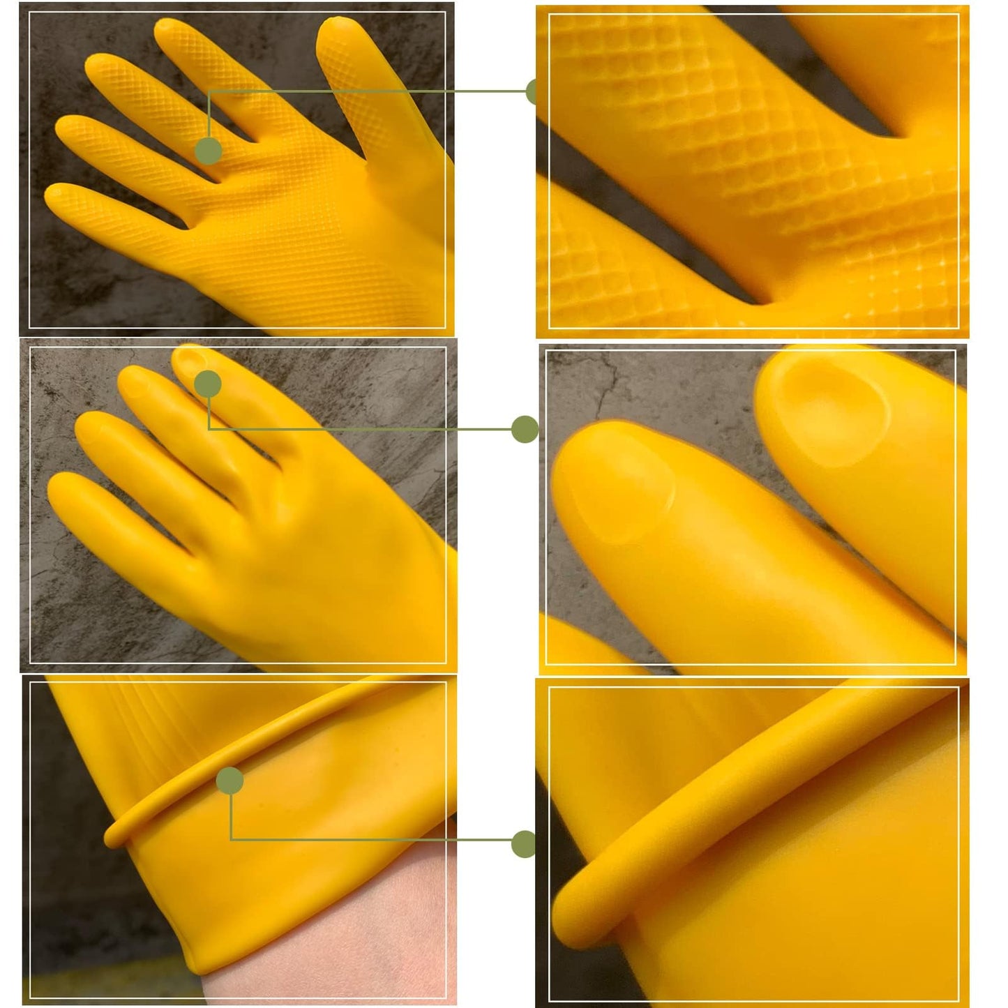 Vsootal 8 Pairs Reusable Household Cleaning Gloves, Rubber Kitchen Dishwashing Gloves,Extra Thickness, Long Sleeves, for Washing Dishes, Pet
