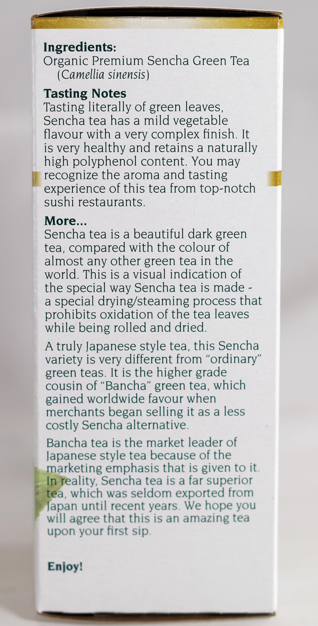 CELEBRATION HERBALS Green Tea Sencha Organic 24 Bag, 0.02 Pound