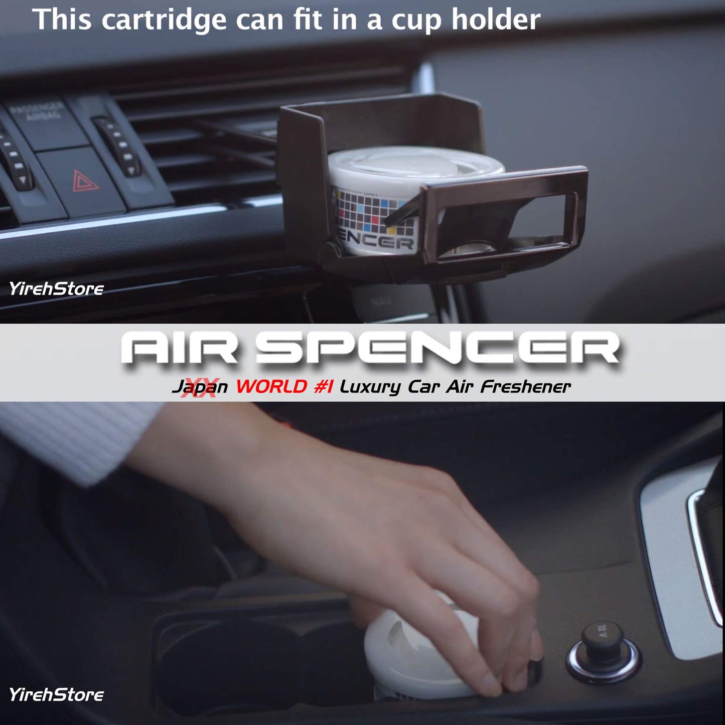 Air Spencer Cartridge 3x Squash (A9) and 2x Clear Squash (A24) scent, Heavy Duty, Last Long, JDM Eikosha Japan Car Air Freshener