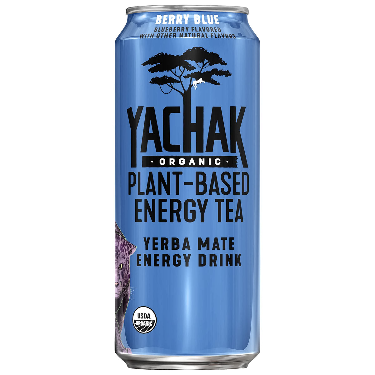 Yachak Organic Yerba Mate, Berry Blue, 16oz Can