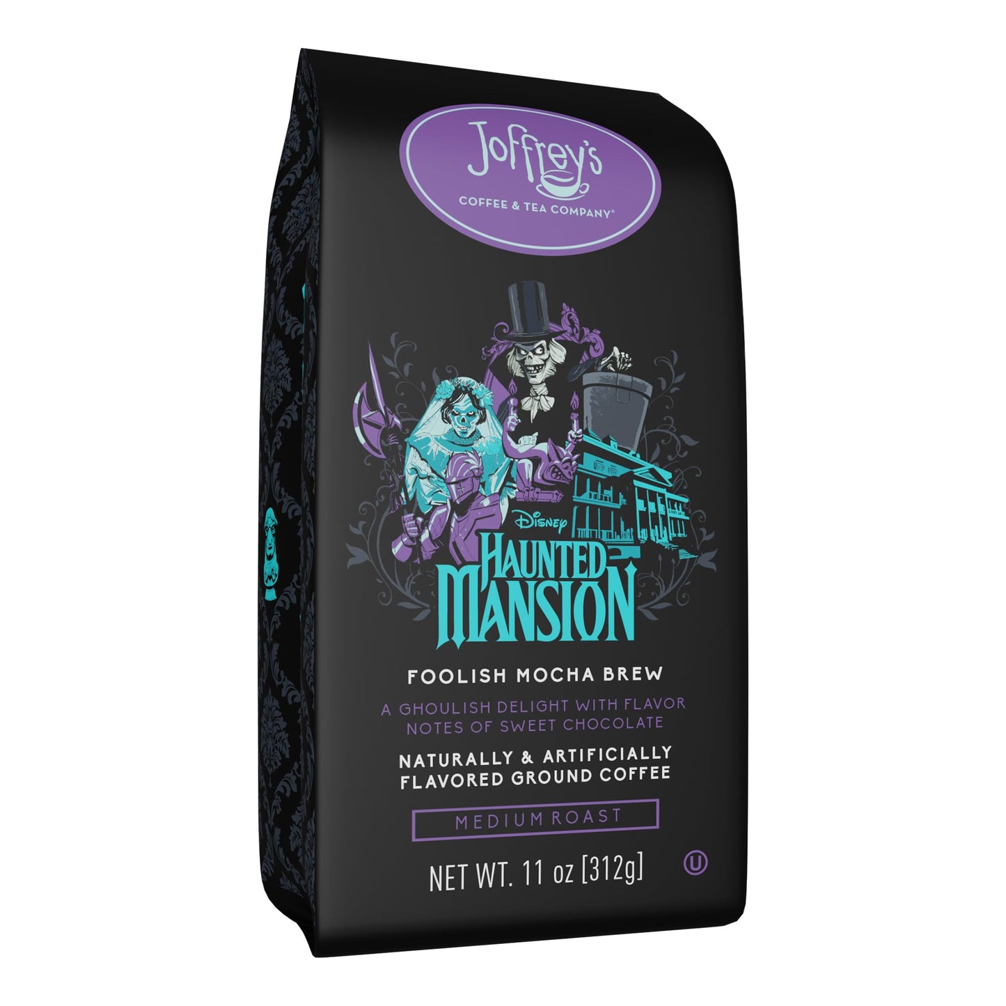 Joffrey’s Coffee - Disney Haunted Mansion Foolish Mocha Brew, Medium Roast Ground Coffee, Flavor Notes of Sweet Chocolate (Ground, 11oz)