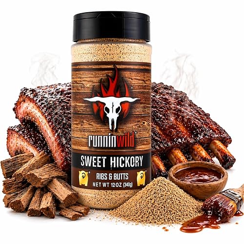 Sweet Hickory BBQ Rub - Brown Sugar Pork & Rib Seasoning | Smoky Hickory Flavor for Juicy, Tender Meat | Grill, Smoker & BBQ Rub | Runnin Wild Foods
