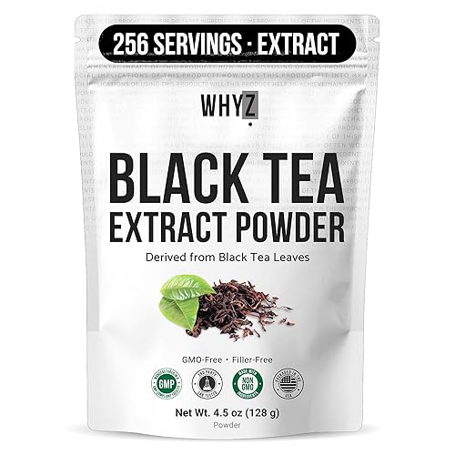 Instant Black Tea Extract Powder, Unsweetened Iced Tea Extract from Real Black Tea Leaves for Hot or Cold Drinks, Instant Tea Mix for Beverages