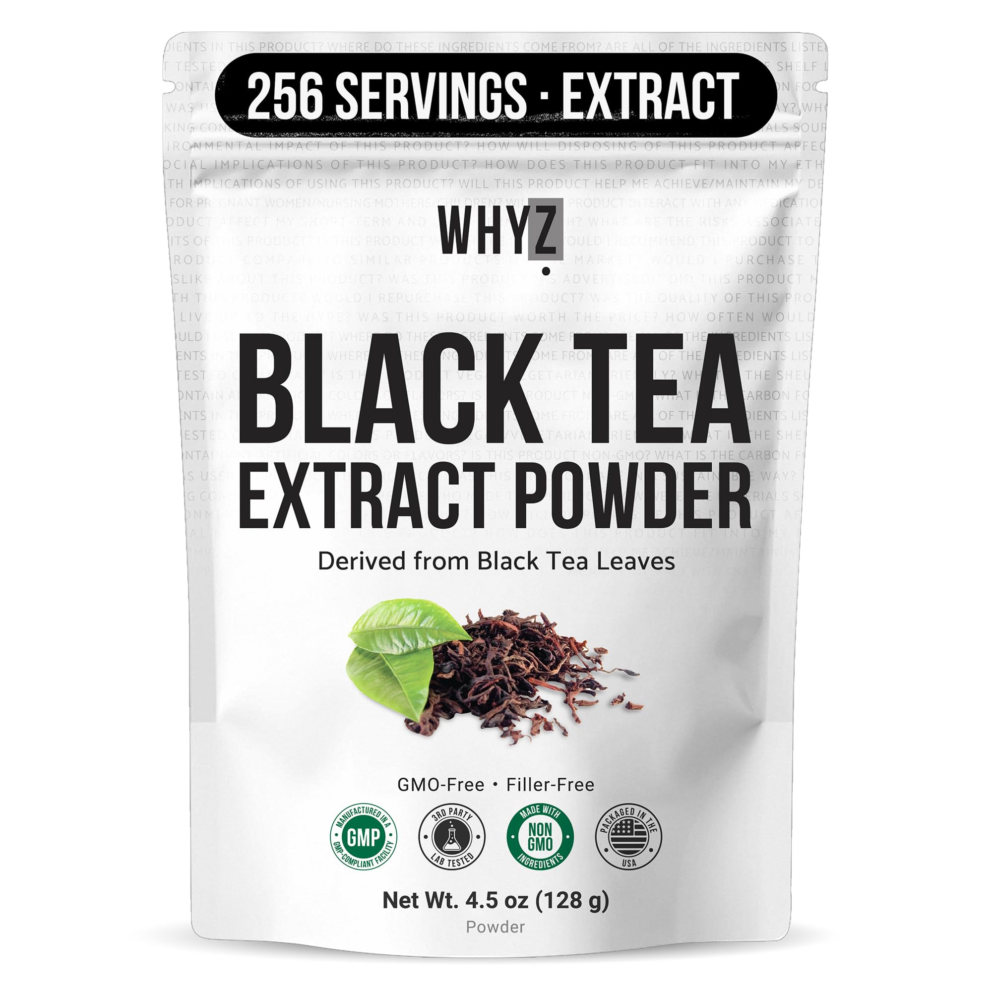 Instant Black Tea Extract Powder, Unsweetened Iced Tea Extract from Real Black Tea Leaves for Hot or Cold Drinks, Instant Tea Mix for Beverages