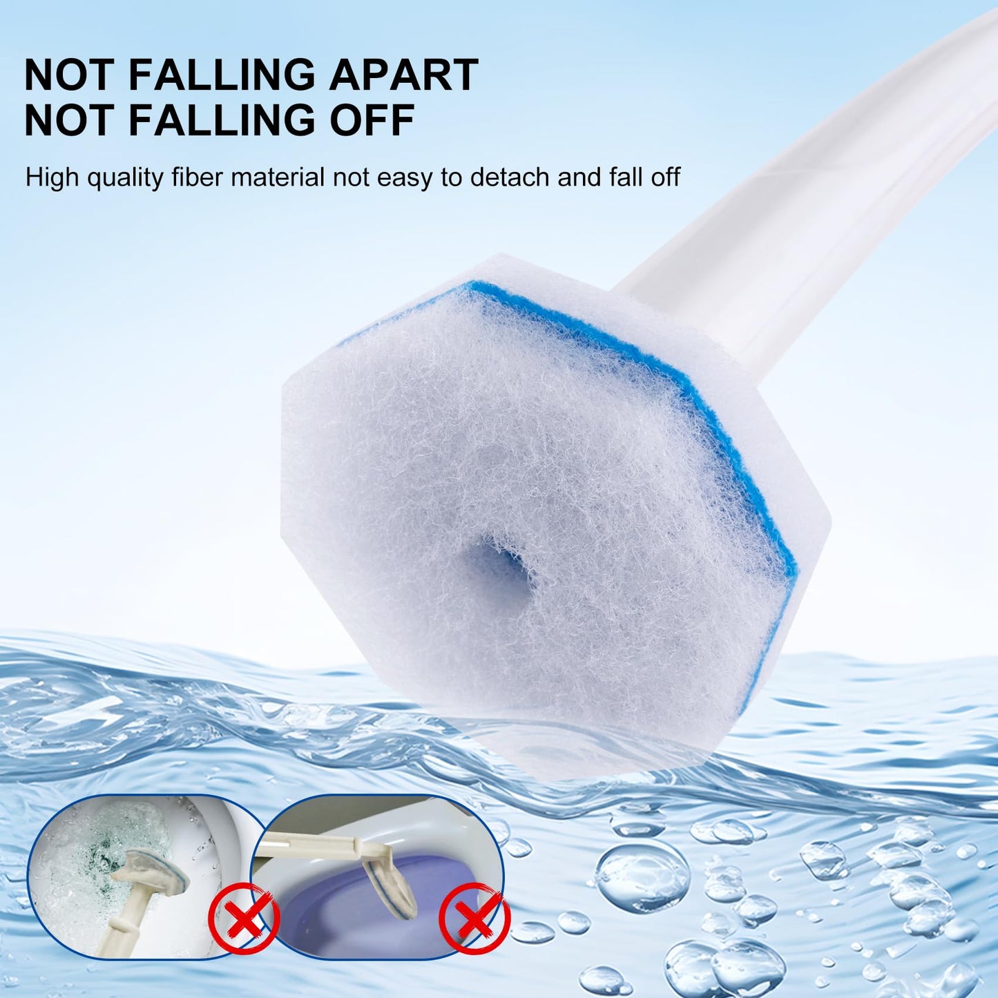 LufamlyGo Upgraded 60pcs Toilet Wand Refills fits Clorox Toilet Wand, Thickened Cleaning Layer, Won’t Fall Apart, Disposable Bathroom Cleaning Scrub