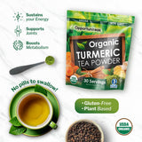 Opportuniteas Organic Turmeric Tea Powder - Matcha Green Tea, Turmeric, Cinnamon, Ginger, Black Pepper - Natural Joint Support - Vegan & Non-GMO - 30