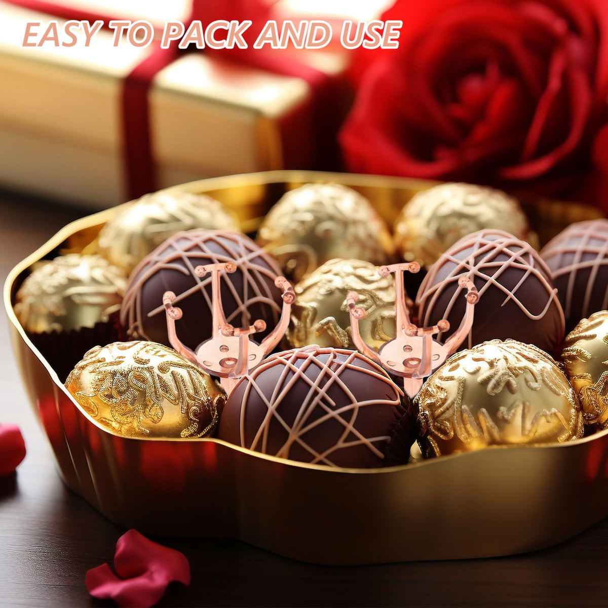 GRIRIW Diy Flower Bouquet Holder Box 50pcs Chocolate Flower Packaging Support Rack Elegant for Birthday