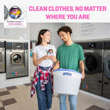 Portable Laundry Kit - Travel Clothes Cleaning Essentials with Liquid Detergent, Stain Remover Wipe, Dryer Sheet & Laundry Bag - Bulk Supply