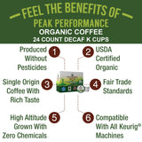USDA Organic Decaf Coffee Pods - Compatible with K-Cup and Keurig Machines - High Altitude Decaf Coffee - Fair Trade Beans Medium Roast Single Serve