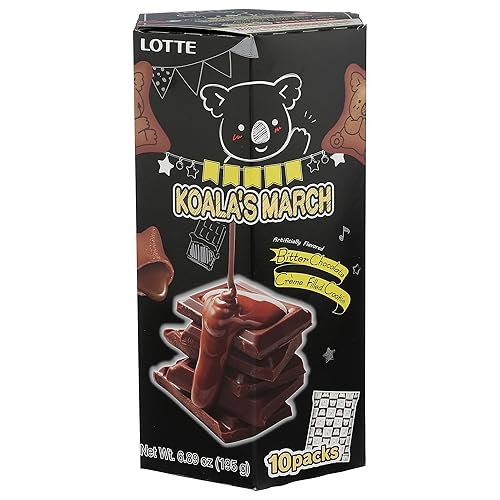 Lotte Koala's March Cookies with Bitter Chocolate Flavored Cream, 6.89 oz