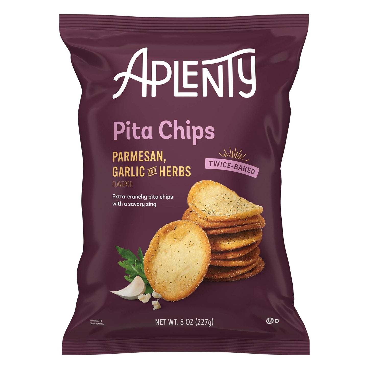 Amazon Brand, Aplenty Parmesan Pita Chips, Garlic And Herbs, 8 Oz