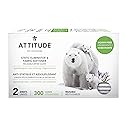 ATTITUDE Reusable Dryer Sheets, Static Eliminator & Fabric Softener, Fragrance-Free Laundry, Made in Canada, 300 Loads, 2 Sheets (1 Pack)