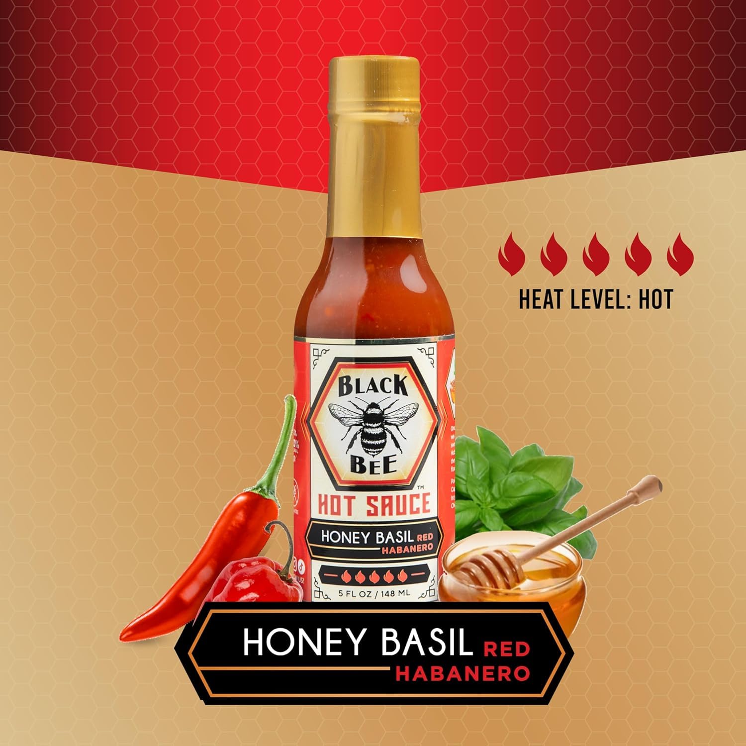 Black Bee The Stinger Combo Hot Sauce Gift Set (2 Pack) - Mango Menace Carolina Reaper & Honey Basil Red Habanero - Extreme Heat Artisan Hot Sauce