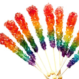 Rainbow Rock Candy - Colorful Rock Candy Sticks Individually Wrapped Extra Large (12 pieces - 22 grams per pop) Old Fashioned Crystal Candy for Candy