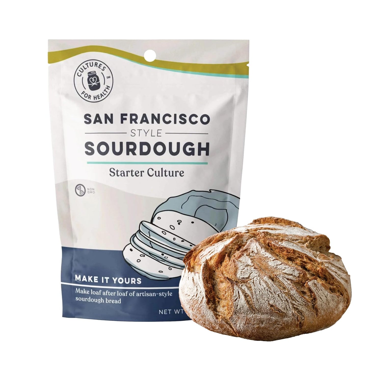 Cultures for Health San Francisco Sourdough Style Starter Culture | Homemade Artisan Bread | Heirloom, non-GMO | Live Culture Bread Mix | Easy