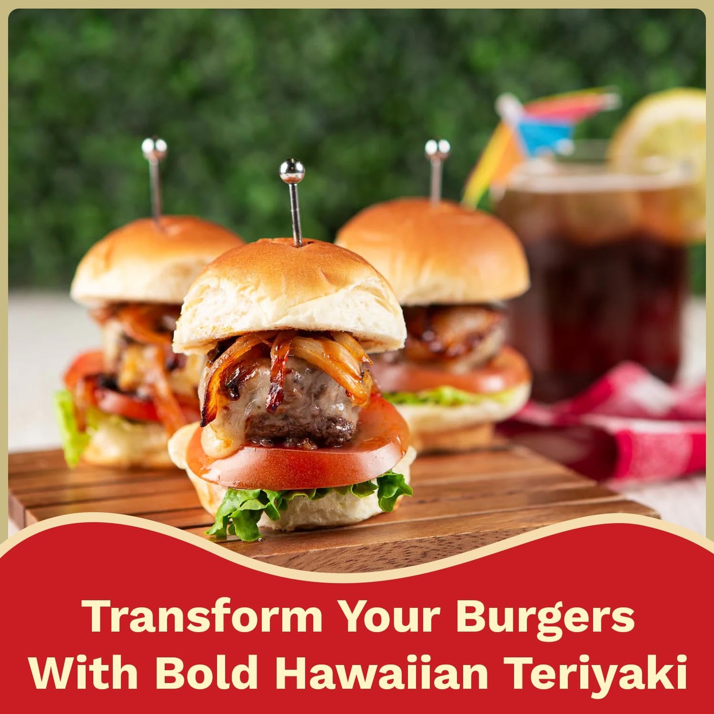NOH Hawaiian Style Teri-Burger Seasoning Mix, 1.5 oz Packet (Pack of 3) - Easy-to-Use Hawaiian Teriyaki Burger & Meatloaf Seasoning Mix, Ideal