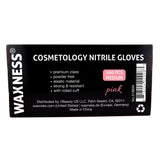 Waxness Cosmetology Nitrile Gloves - Pink, Medium Size, 100 pcs - Powder Free, Latex-Free Disposable Gloves for Waxing and Beauty Use