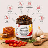 Maestro Kitchen Serrano Honey Chile Crunch - Medium Heat Sweet & Spicy Chili Crisp with Olive Oil, Garlic & Rosemary - Crunchy Mexican Chili Oil