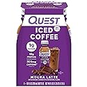 Quest Nutrition Iced Coffee, Mocha Latte, 1g of Sugar, 10g of Protein, 90 calories, 200mg of caffeine, 4 Count