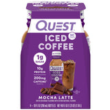 Quest Nutrition Iced Coffee, Mocha Latte, 1g of Sugar, 10g of Protein, 90 calories, 200mg of caffeine, 4 Count