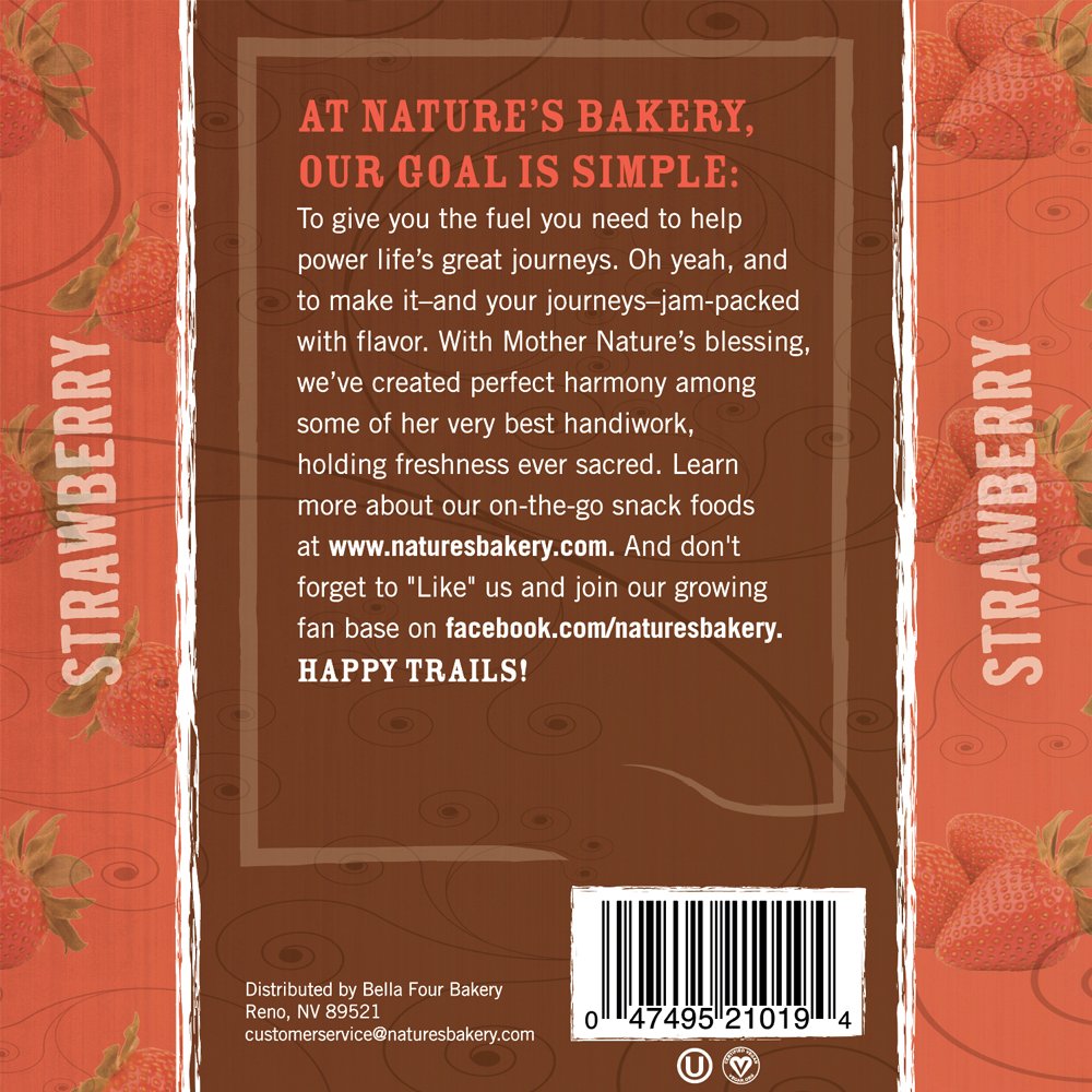 Nature's Bakery Whole Wheat Fig Bar, Strawberry, 6 Count (Pack of 12)