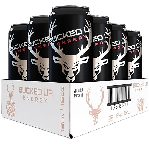 Energy Drink 300mg (White Gummy Deer) (12 CT) Bucked Up