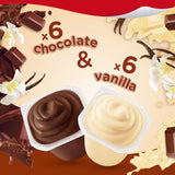Snack Pack Chocolate and Vanilla Pudding Cups Family Pack, 12 Count