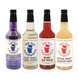 Top Hat Sober Curious Mixology Combo Kit - Mocktail Mixer Gift Set - Extra Spicy Ginger Beer Syrup, East India Tonic Syrup, Ruby Go Wild Paloma