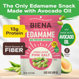 Biena Roasted Edamame Himalayan Pink Salt, 18 oz Bag, Crunchy Plant Based Protein Snack, Made with Avocado Oil, 11g Protein, 4g Fiber, Gluten Free