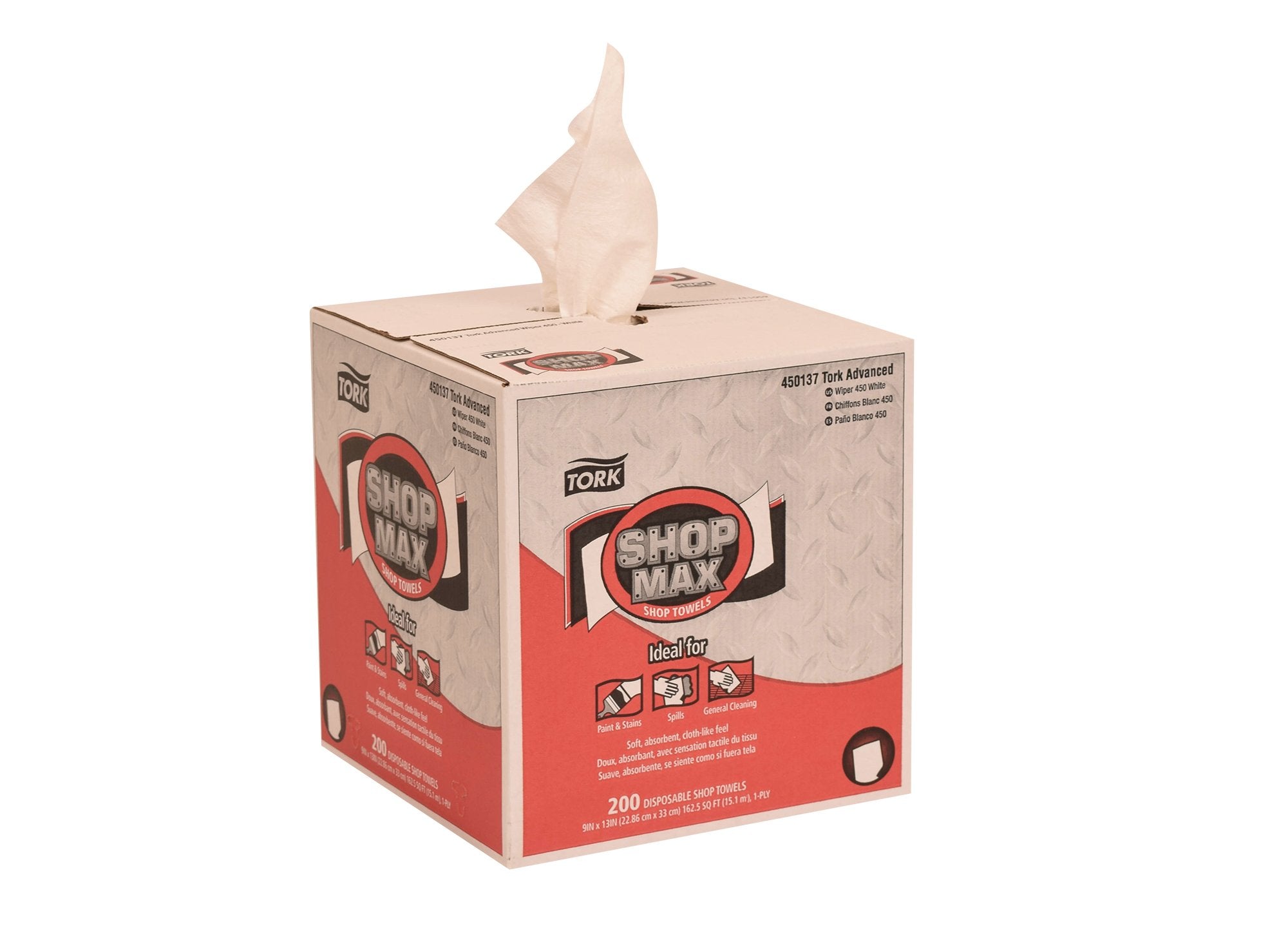 Tork ShopMax Heavy Duty Centerfeed Paper Towel White Self Dispensing, High Absorbency, 4 x 200 Sheets, 450137